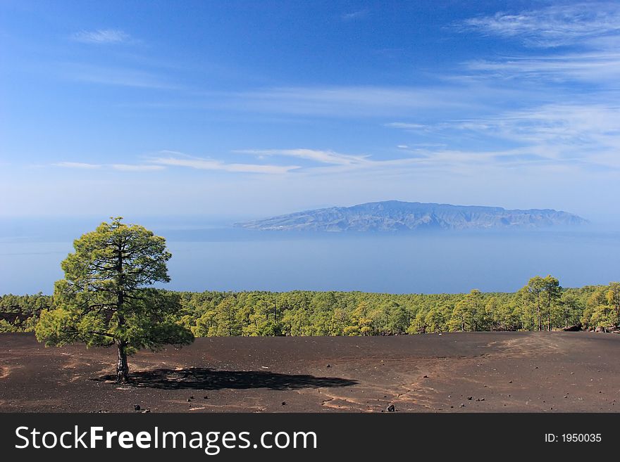 View from Teneriffe to the island of Gomera