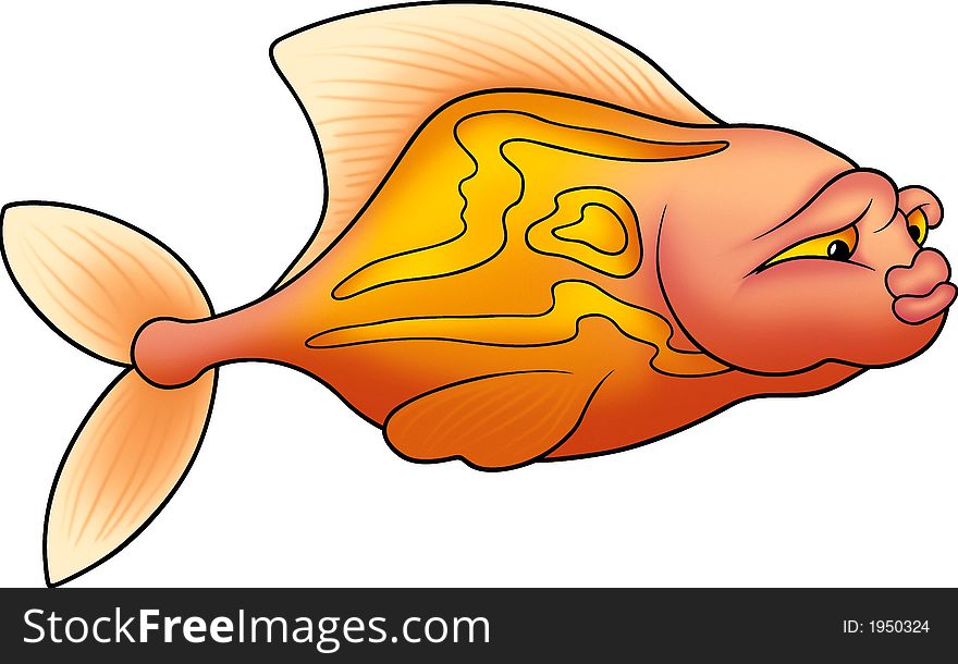 Fish 30 - High detailed illustration - Nice golden fish