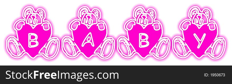 Baby Bears Pink Word Decoration