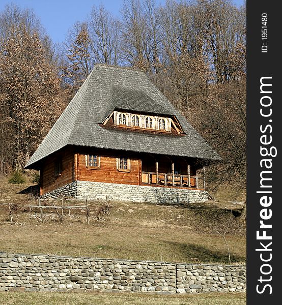 Wooden traditional house from Maramures, Romania