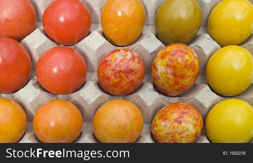 Easter eggs painted by hand multicolored II