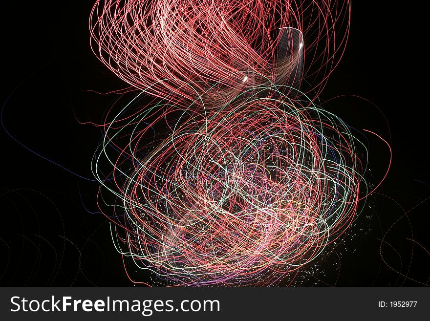 Exploding Fireworks Against A Black Sky