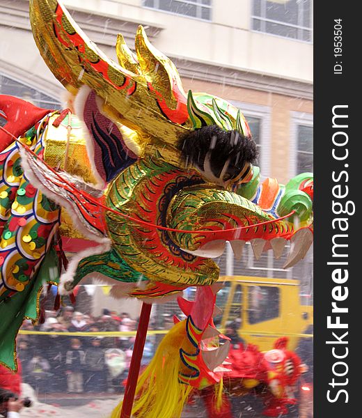 Photo of dragon at a Chinese New Year celebration in Chinatown of Washington D.C. Photo of dragon at a Chinese New Year celebration in Chinatown of Washington D.C.