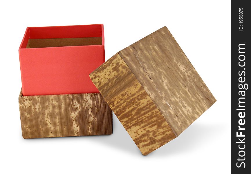 Red Gift Box with Bamboo