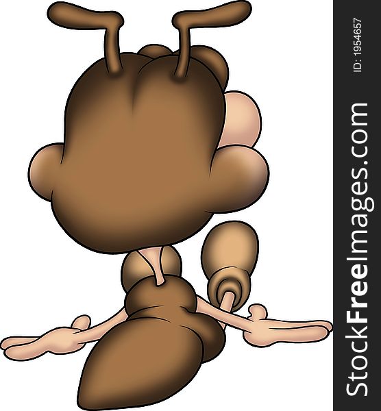 Ant 08 from the back - High detailed and coloured illustration