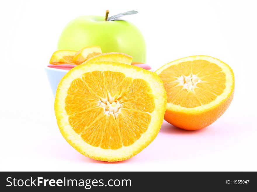 Orange Jelly in a white bowl with silverware. Orange Jelly in a white bowl with silverware.