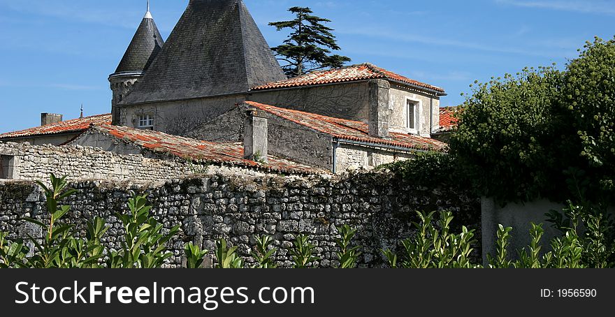 Buildings with red roofs