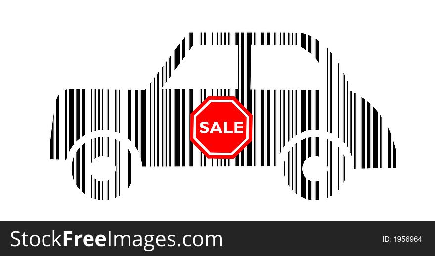 Barcode Car With Sale Sticker