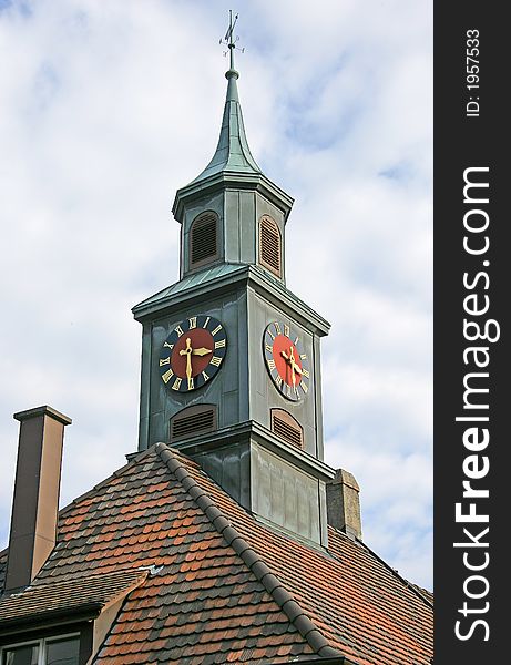 View of an Old Clock Turret. View of an Old Clock Turret