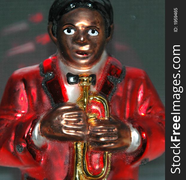 Portrait of an african american trumpet player. Portrait of an african american trumpet player.