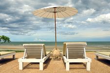 Beach Chair On The Beach Stock Images