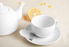 White Cup With Tea Ba Stock Photography White Cup With Tea Ba Stock Photography