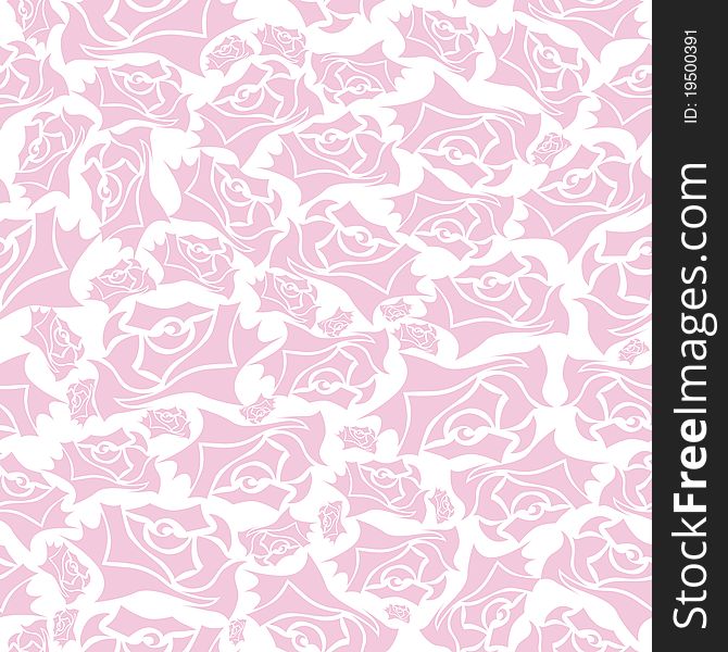 Pink rose seamless flower background pattern, floral vintage illustration. Cute backdrop.