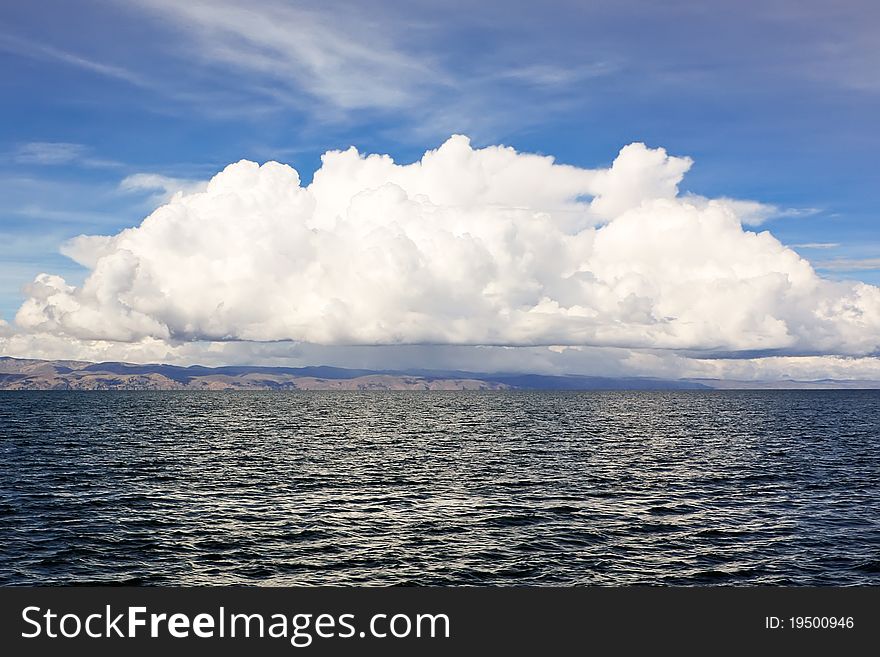 Cloud over Titicaca lake, Bolivia