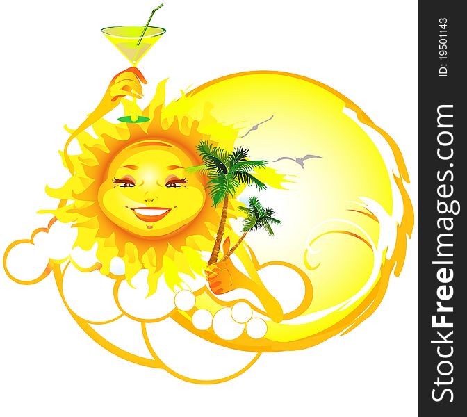 Stylized Sun inviting to relax