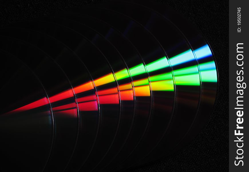 DVD/CD disks of all colors of rainbow