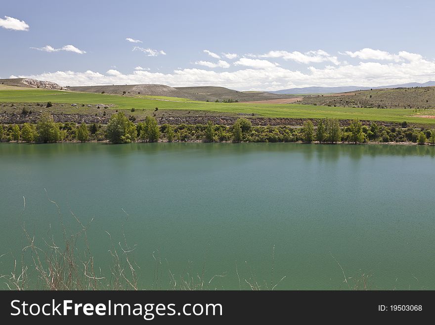 The banks of a river turquoise. The banks of a river turquoise