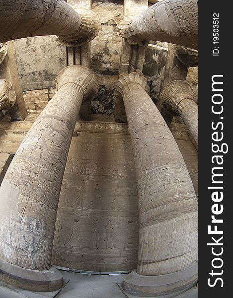 Columns in the Temple of Edfu