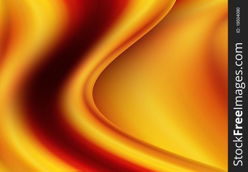 Orange Wave representing movement over orange background