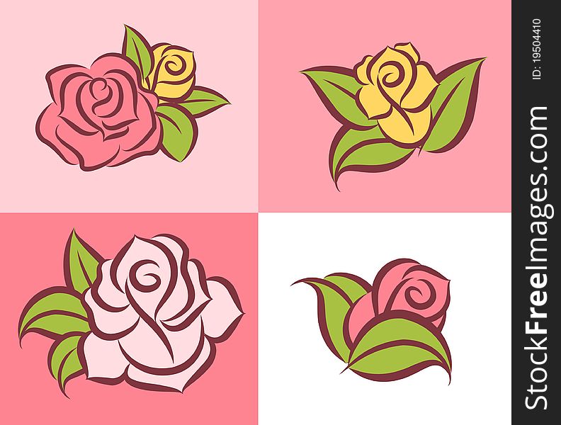 Background with beautiful roses, illustration. Background with beautiful roses, illustration