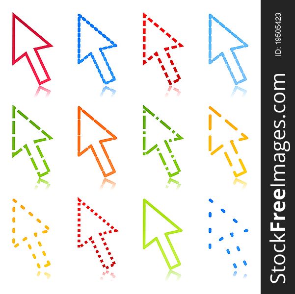 Set of icons of computer arrows. A illustration. Set of icons of computer arrows. A illustration