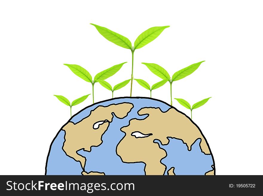 Tree Growing On Globe