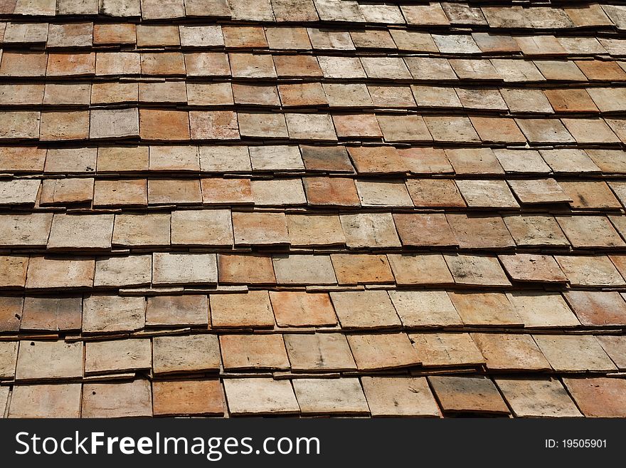 Earthenware roof in Thailand older temple