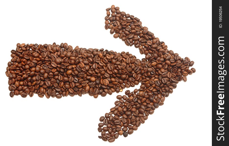 An Arrow Made Of Coffee Beans