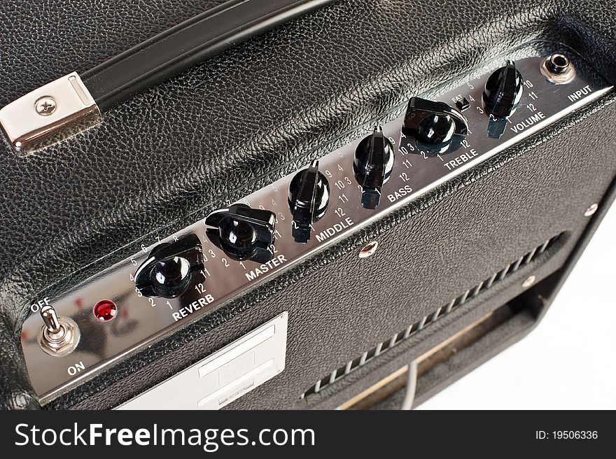 Control panel of guitar amplifier. Control panel of guitar amplifier