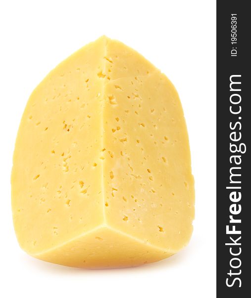Piece of cheese isolated on a white background