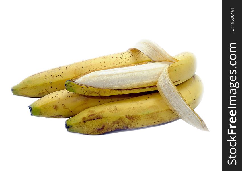 yellow banana on a white background