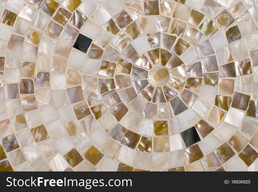 Concentric mosaic background made by ceramic stones