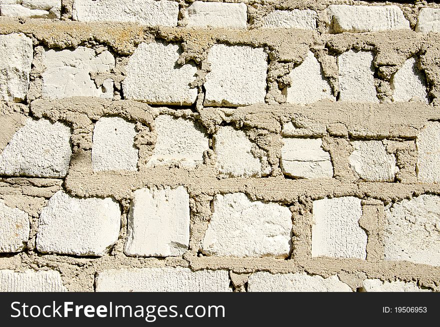 Old white bricks wall background