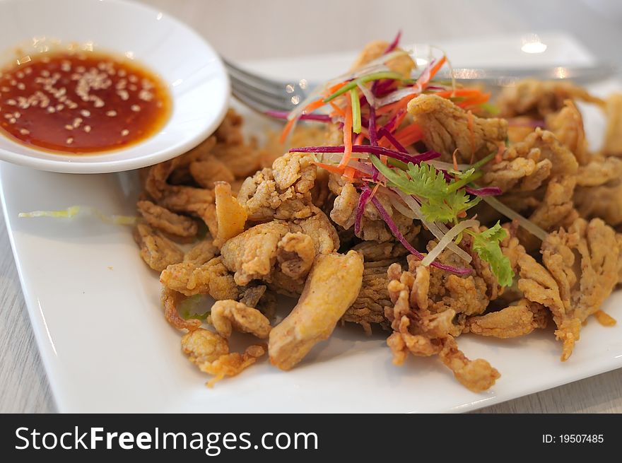 Vegetables deep fried in crispy, tempura style. Vegetables deep fried in crispy, tempura style.