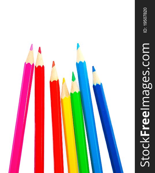 Set of pencils isolated on white background. Set of pencils isolated on white background