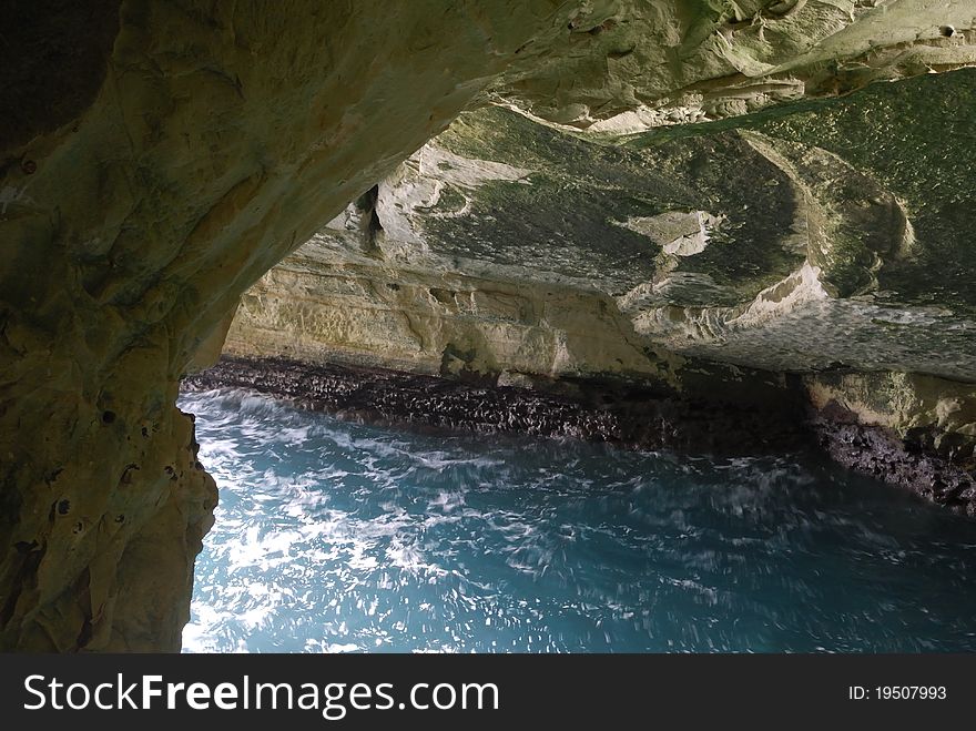 View of the grottos of Rosh HaNikra. View of the grottos of Rosh HaNikra