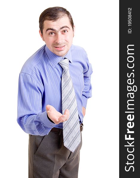 Businessman on a white background.