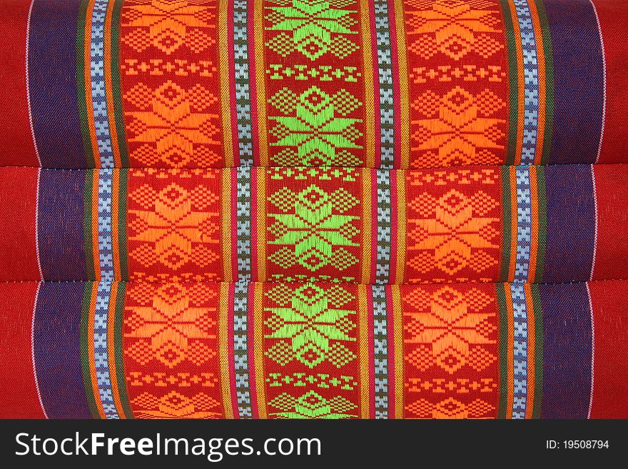 Texture of Thai style textile on pillow