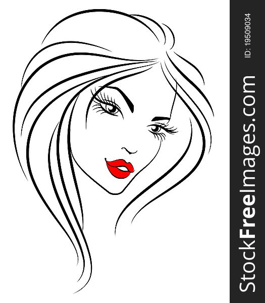 Silhouette of beautiful woman for a design. Silhouette of beautiful woman for a design