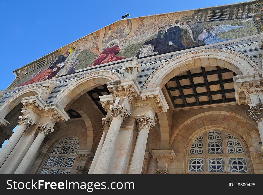 Lush facade of the Church of All Saints in Jerusalem. Lush facade of the Church of All Saints in Jerusalem.