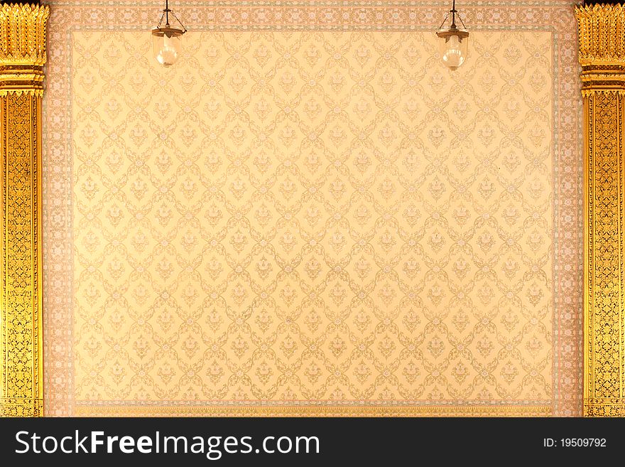 Gold color wallpaper in thailand