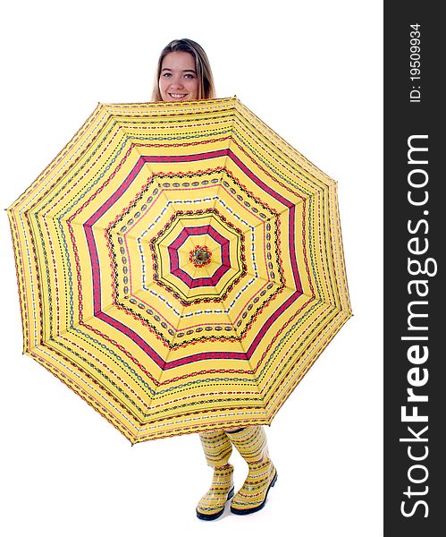 Woman Behind Estonian Umbrella