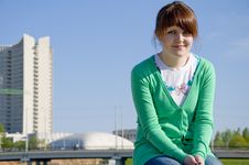 Woman Resting After Working Outdoors Stock Image Woman Resting After Working Outdoors Stock Image