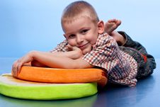 Cute Boy Resting On A Pillow Stock Photography Cute Boy Resting On A Pillow Stock Photography