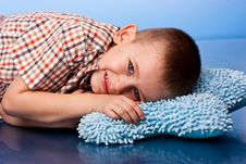 Cute Boy Resting On A Pillow Stock Photography Cute Boy Resting On A Pillow Stock Photography