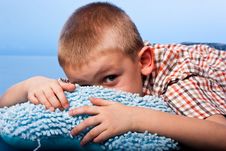 Cute Boy Resting On A Pillow Royalty Free Stock Photos Cute Boy Resting On A Pillow Royalty Free Stock Photos