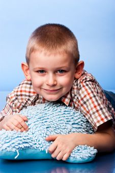 Cute Boy Resting On A Pillow Stock Photography Cute Boy Resting On A Pillow Stock Photography
