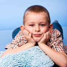 Cute Boy Resting On A Pillow Royalty Free Stock Images Cute Boy Resting On A Pillow Royalty Free Stock Images