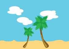 Palm Trees On The Beach Stock Photo