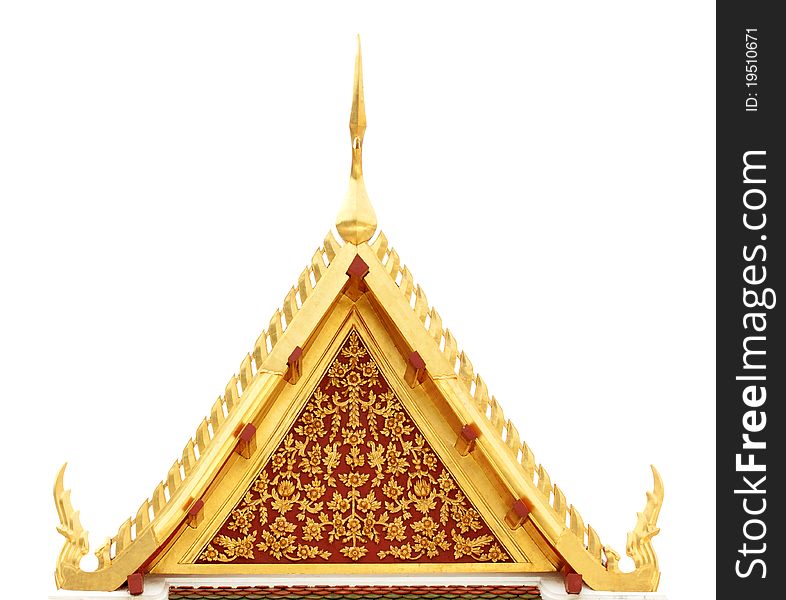 Top part of Thai gold color style architecture